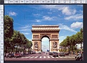 M4652 PARIS CHAMPS ELYSEES ARC DE TRIOMPHE AVEC VOITURES (PLAQUETTE PUBBL.) VIAGGIATA